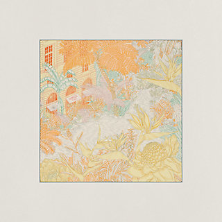 ◆送料込【HERMES】エルメス Faubourg Tropical Detail Scarf 45 893991S 02_worn_3